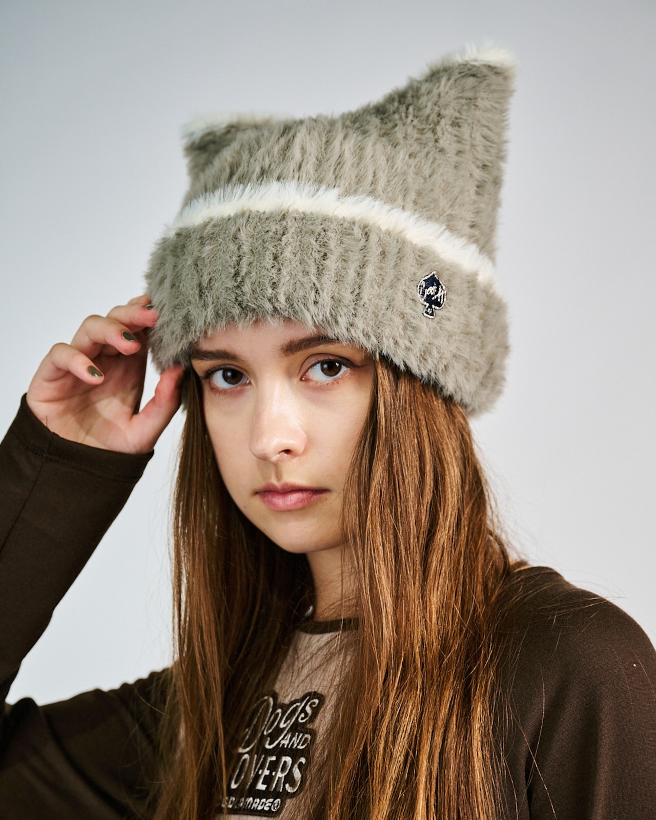 COOLAロゴCATイヤーニットキャップ (GRAY) CQ-49537