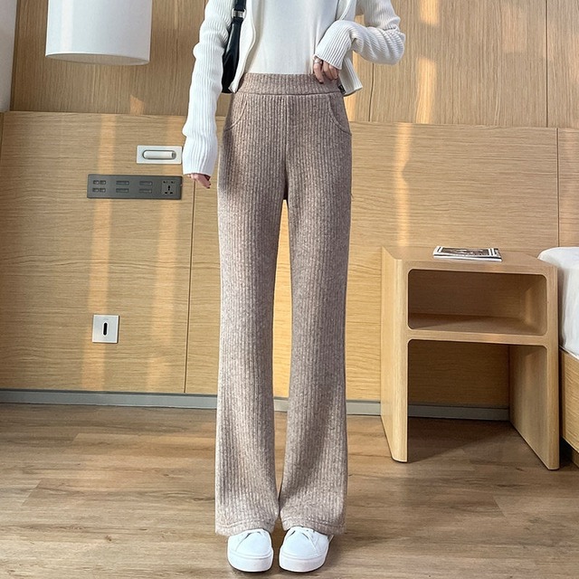 142cm〜　シェニールフレアリブパンツ