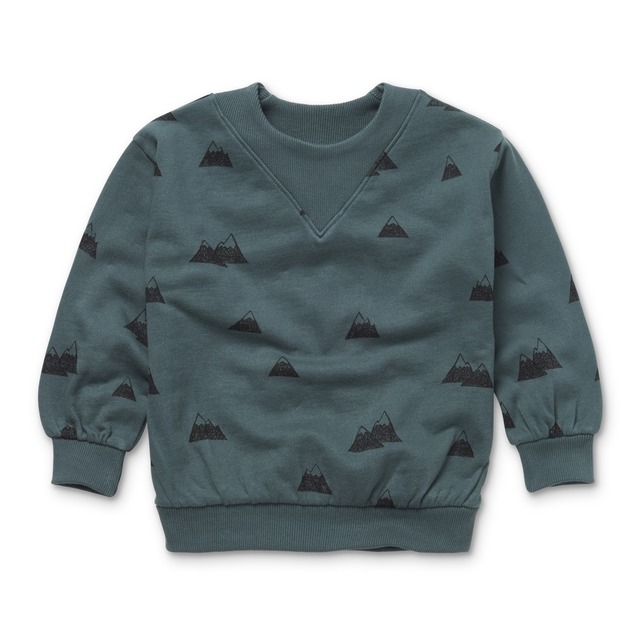【即納】Sweatshirt rib neck Mountain print