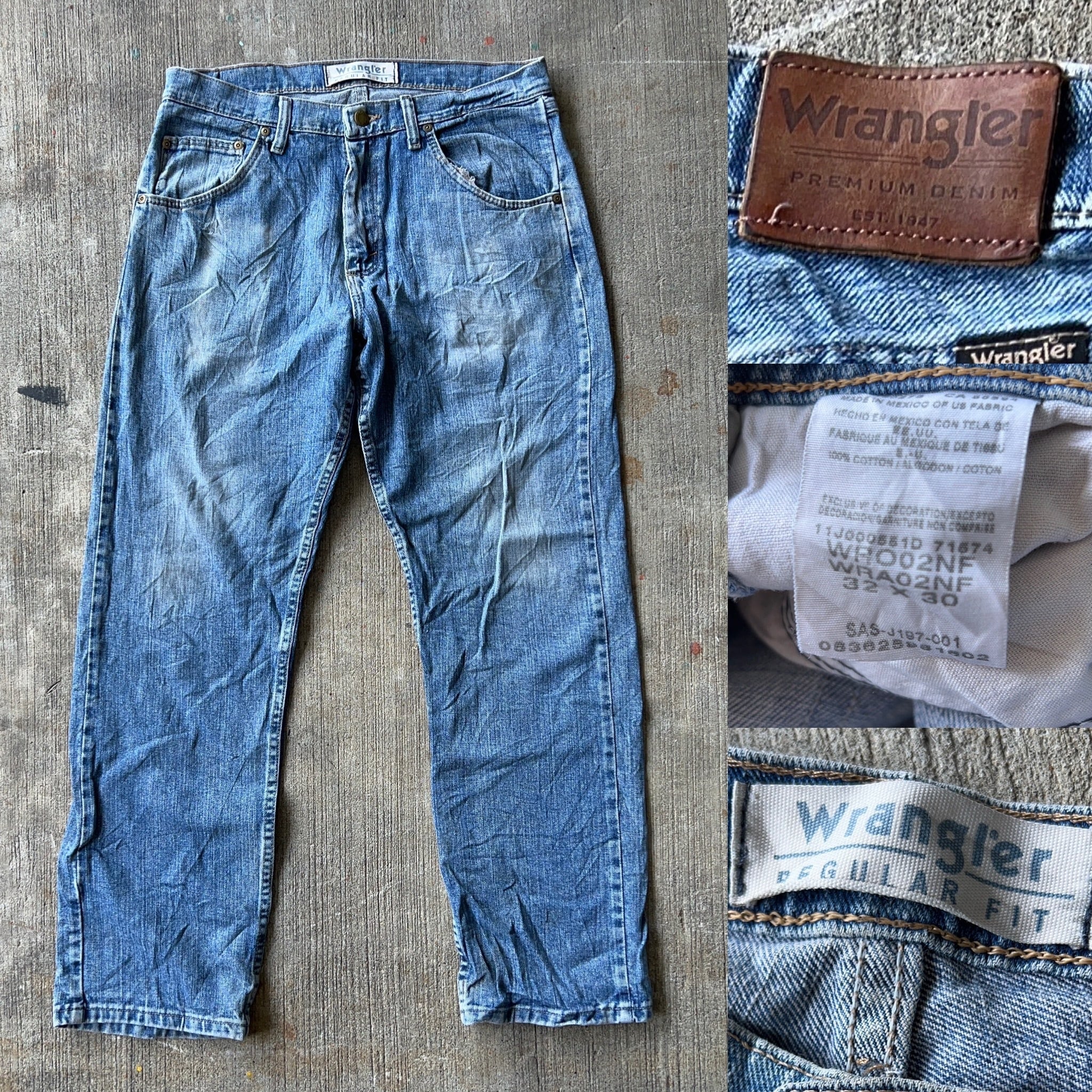 Wrangler Regular Fit Jeans ラングラー ストレート デニムパンツ 色落ち W32  L30【3000円均一商品】【2点以上の購入で1000円OFF】【TH0141】