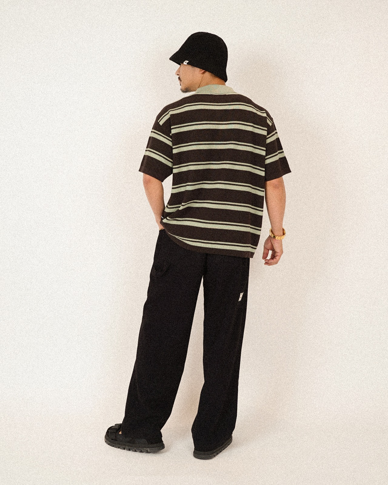 【#Re:room】BOARDER KNIT POLO SHIRTS［REK171］