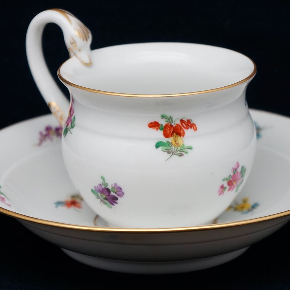 マイセン スワンハンドル 小花ちらし | アンティークと台湾茶の店