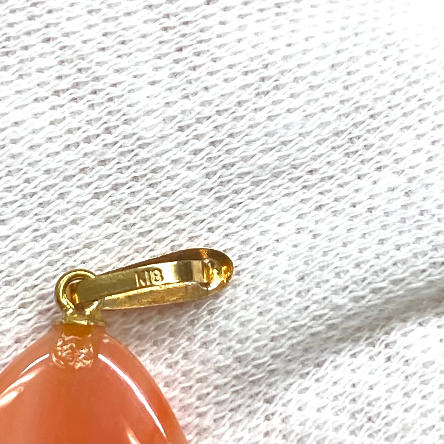 つやっつや桃色珊瑚 18K YG ペンダントヘッド