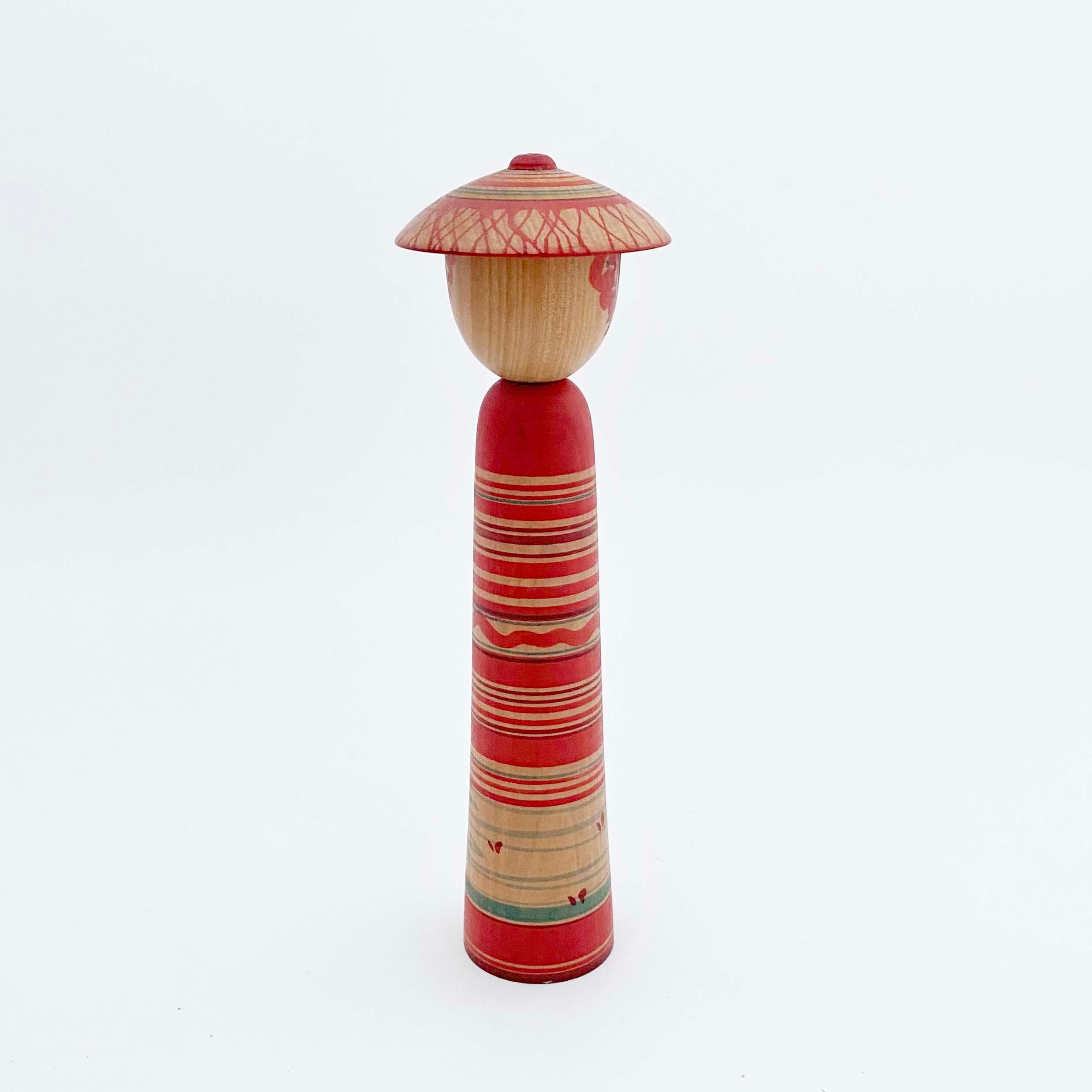 笠こけし（土湯系 / 野地忠男工人）18cm