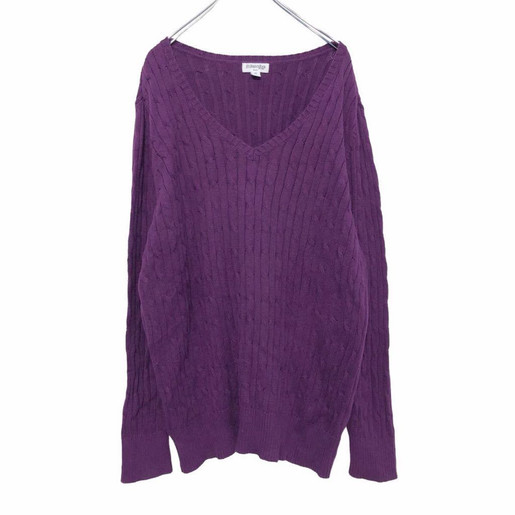 ST.JOHN'SBAY 混紡 ニット セーター レディース 2X パープル セント