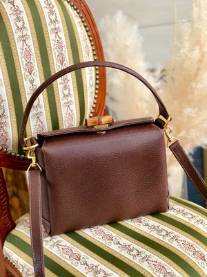 GUCCI グッチ バンブー ターンロック レザー 2way ショルダーバッグ  