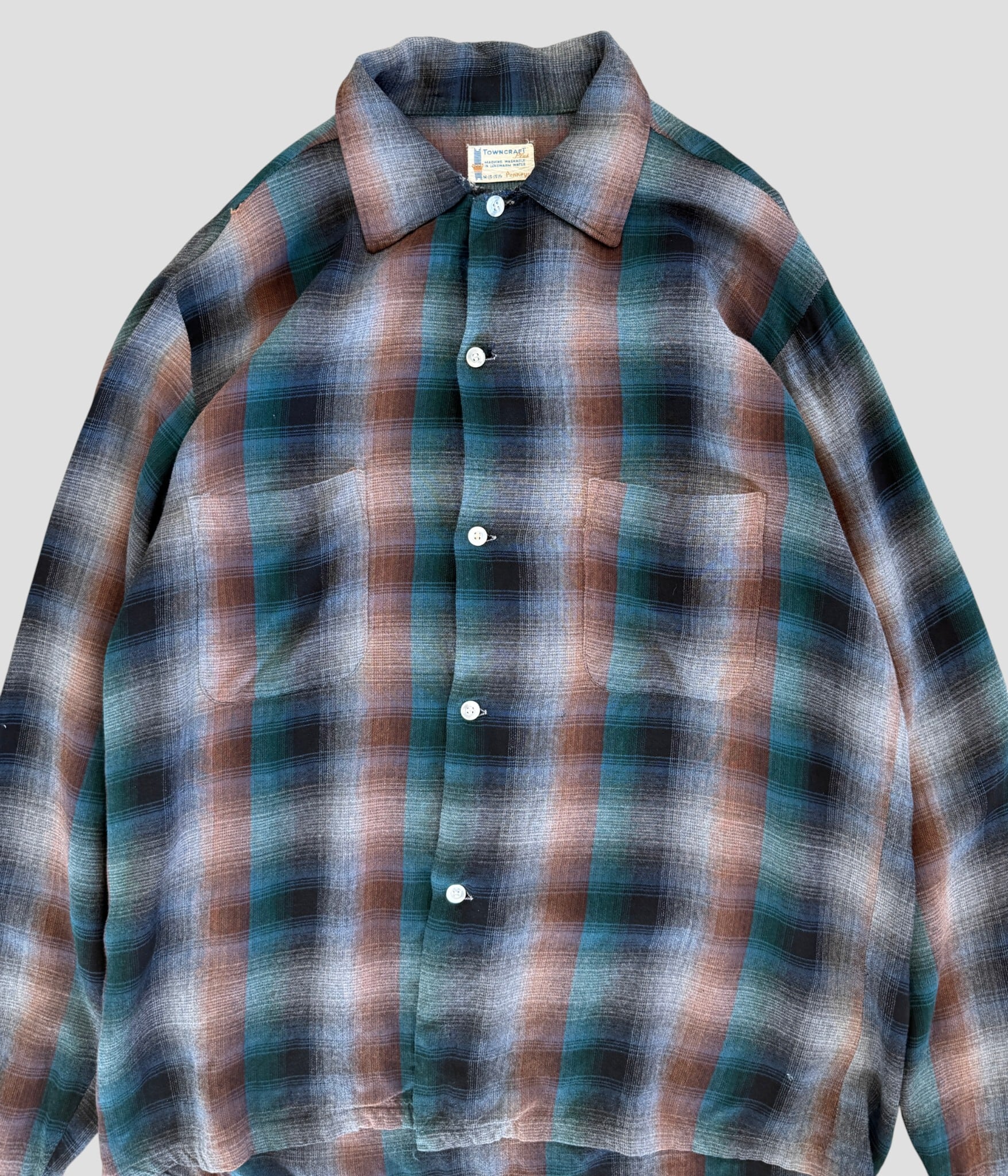 Towncraft- Vintage 60s M Ombre Check Shirt | BEGGARS BANQUET公式