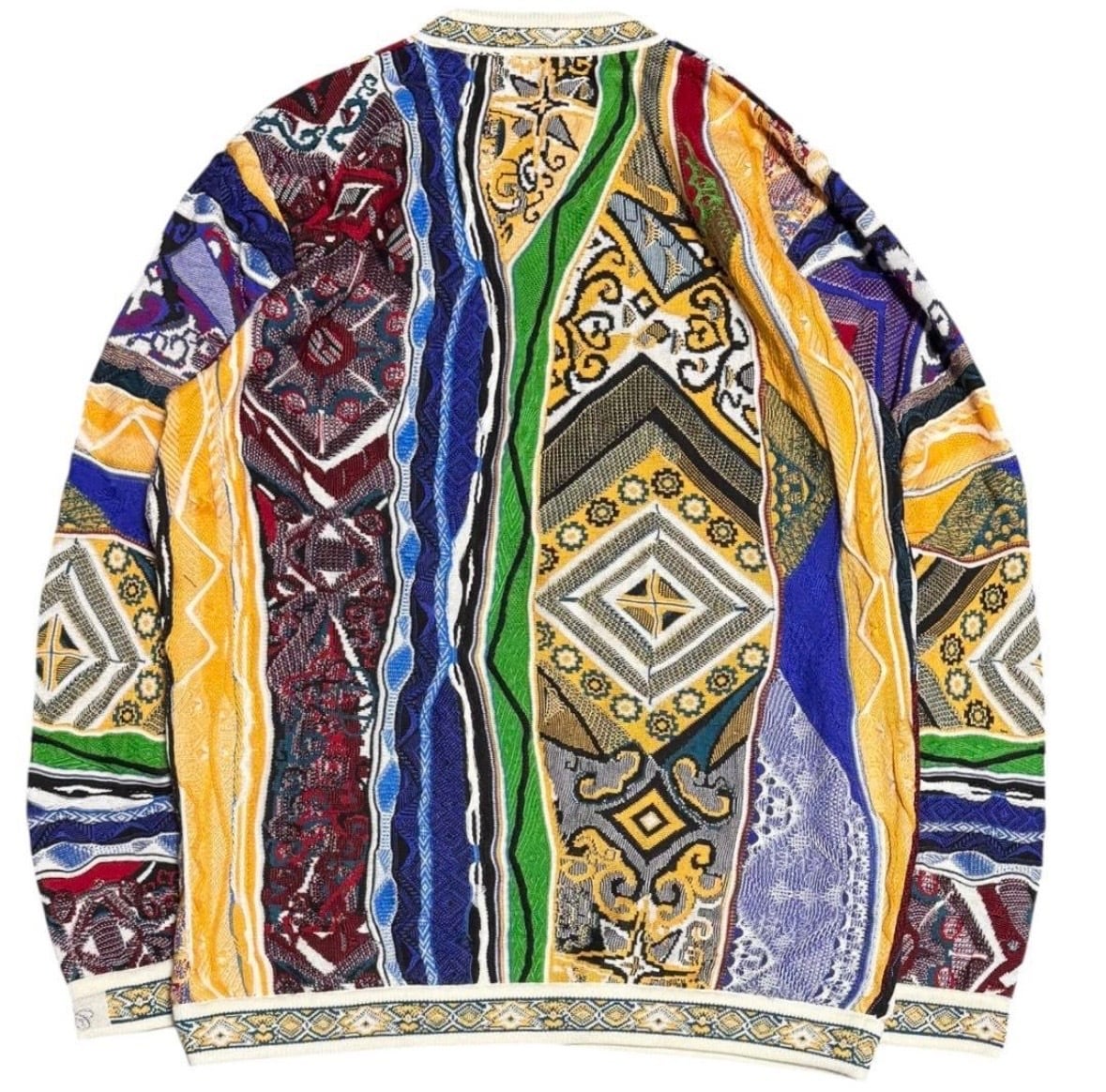 稀少サイズXL ビギー着用 COOGI 3Dニット 幾何学 コットン BIGGIE