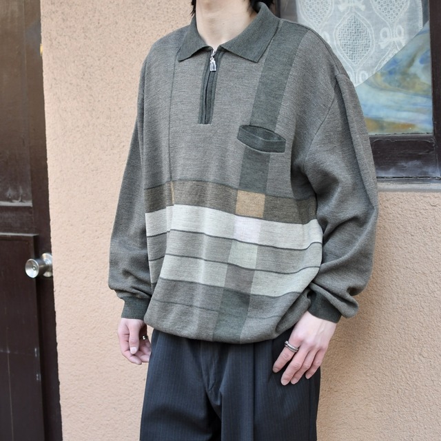 design half zip knit polo