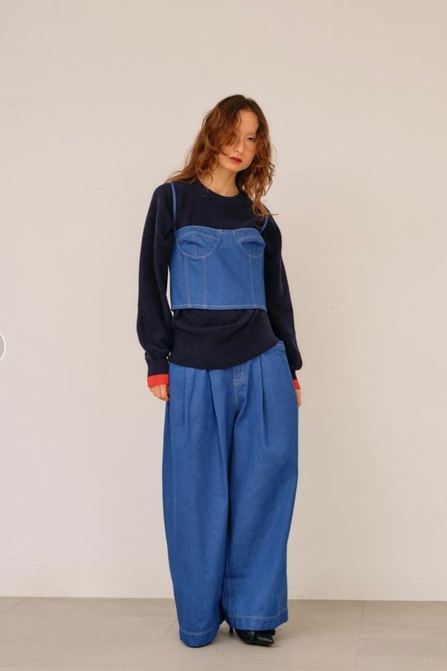 null. pocket design denim pants ポケットデザインデニムパンツ Blue