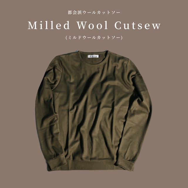 ニットはやっぱり細身。そんな貴方へ。都会派ウールカットソー  Milled Wool Cutsew(ミルド ウールカットソー)