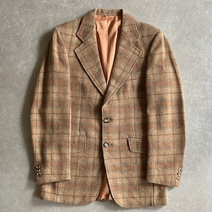 1970s  Wool Plaid Blazer  M位　G421
