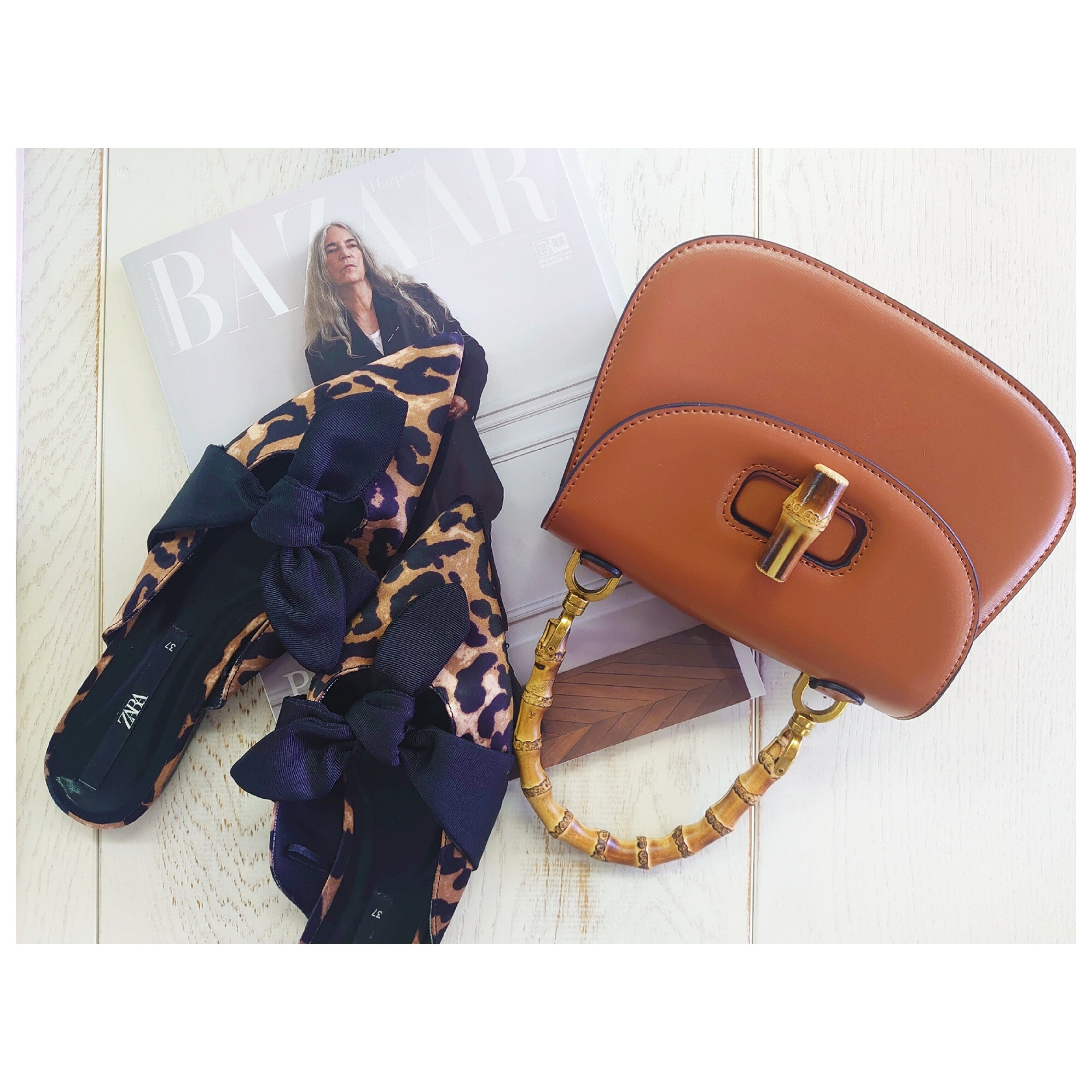 motte バンブーハンドルミニバッグ/ブラウン