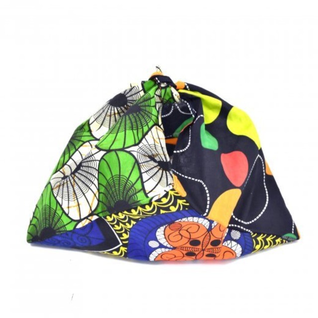 アフリカ布 キテンゲ あづま袋(風呂敷風袋)