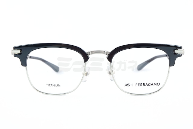 999.9×FERRAGAMO メガネ SF9022 001 サーモント ブロー ウエリントン コラボモデル アジアンフィット オシャレ ブランド フォーナインズ フェラガモ 鯖江 日本製 正規品-2枚目