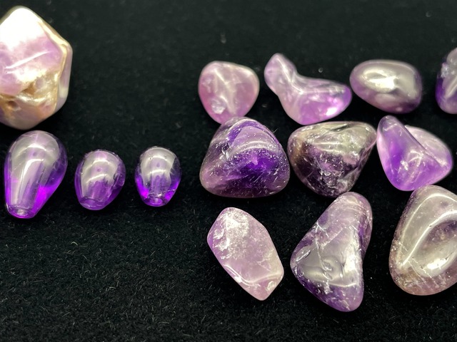 ハンドメイドビーズ素材＆タンブルセット（アメジスト）