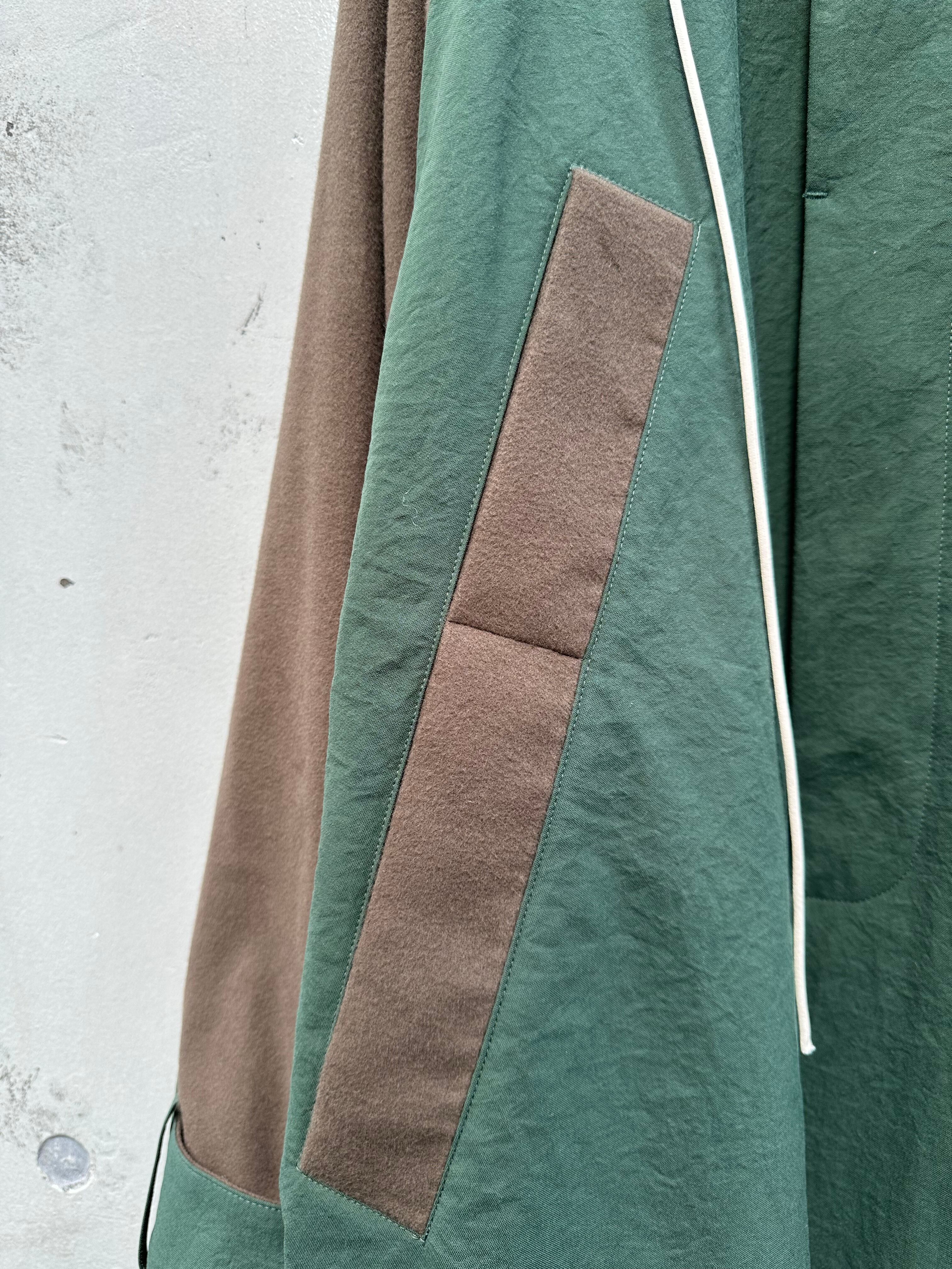 『my beautiful landlet』NYLON × SUEDE RAGLAN LONG COAT / green | SUKIKIRAI  powered by BASE