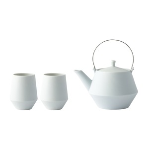 [GIFT SET] Frustum土瓶＆湯呑 (白藍釉)　
