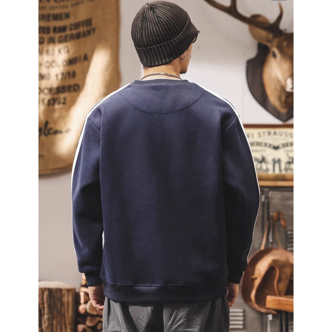 Side stripe loose fit sweat 1283 - 7