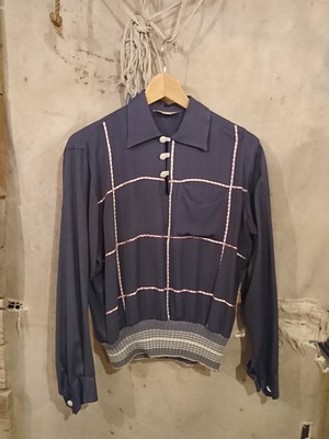 50s Pullover Gabardin Rockabilly Shirt
