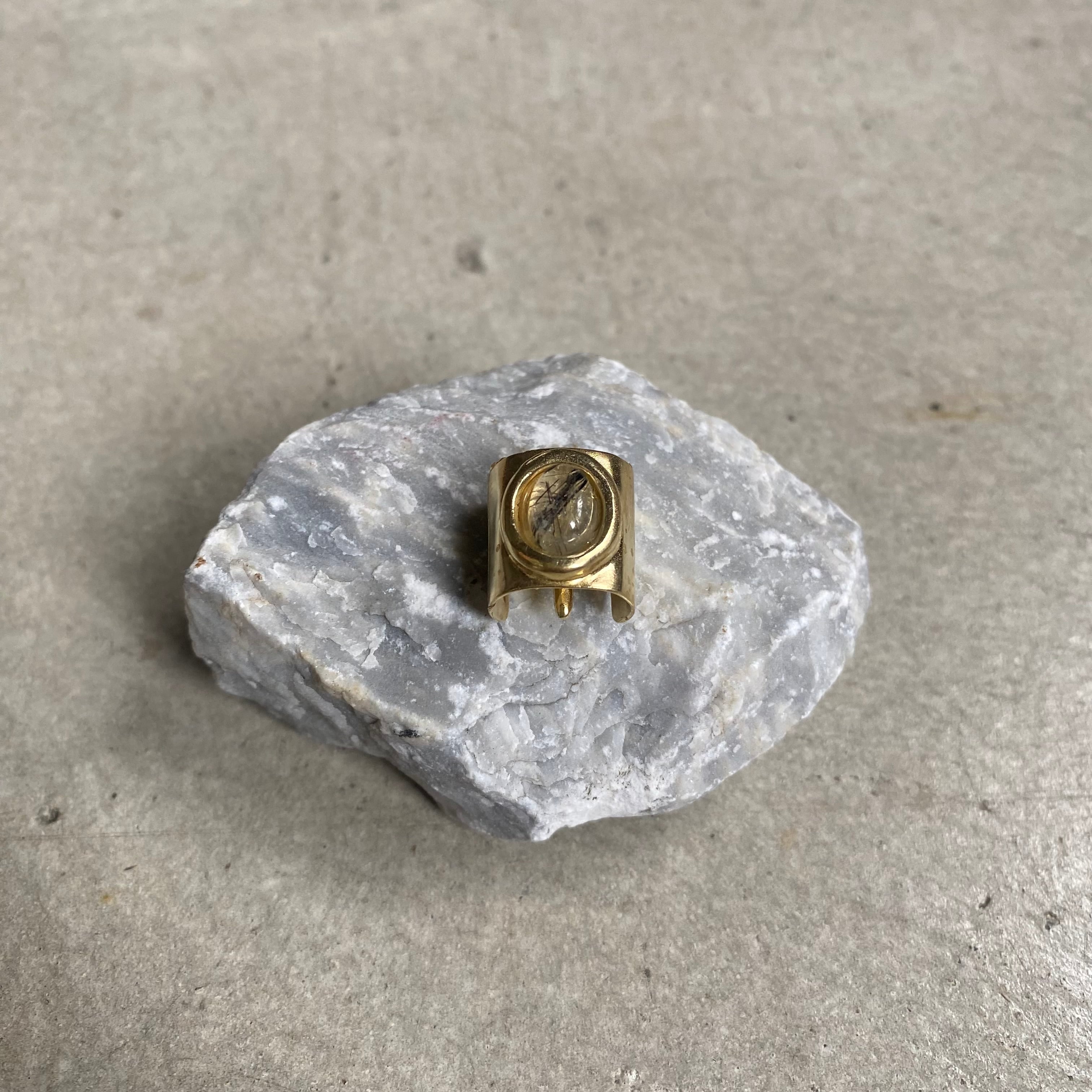 Hair Pierce Brass -black rutile-