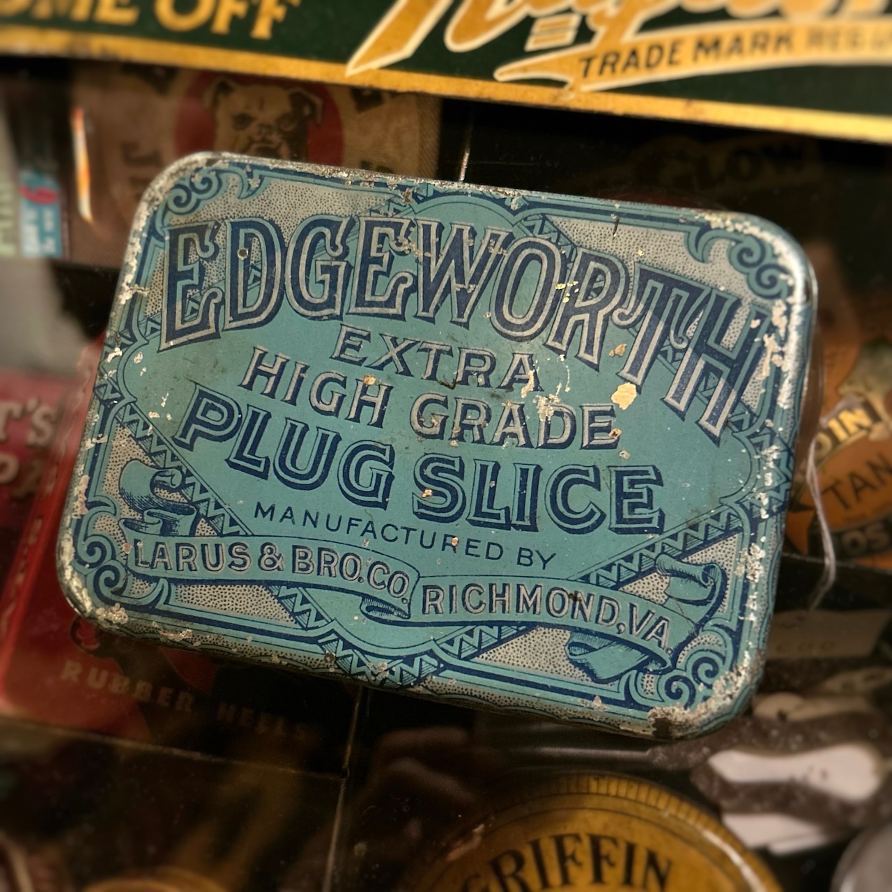 1910s–1920s エッジワース アンティーク タバコ缶 EDGEWORTH EXTRA HIGH GRADE PLUG SLICE Vintage Tobacco Tin T-768