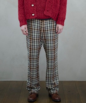 UNUSED / UW1177 RAYON CHECK PANTS (BEIGE×BROWN)