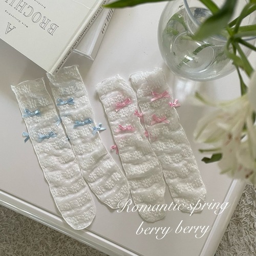 【即納】<berry berry>  Coco ribbon socks