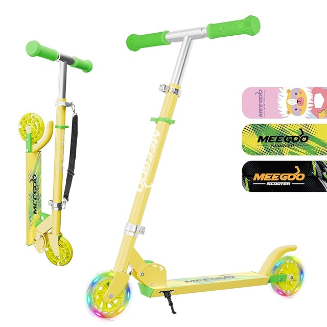 MEE GOO アルミキックスクーター キッズスクーター ライトアップ ABEC