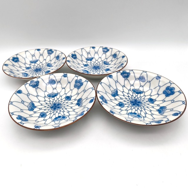 和食器・深皿・網目文様・4枚セット・No.260808-24・梱包サイズ60