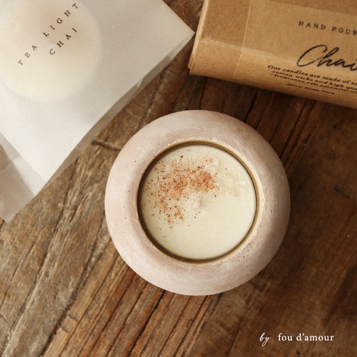 【サンプル】Chai Holderセット（ティーライトキャンドル付き）｜素焼き風ホルダー - unglazed style -