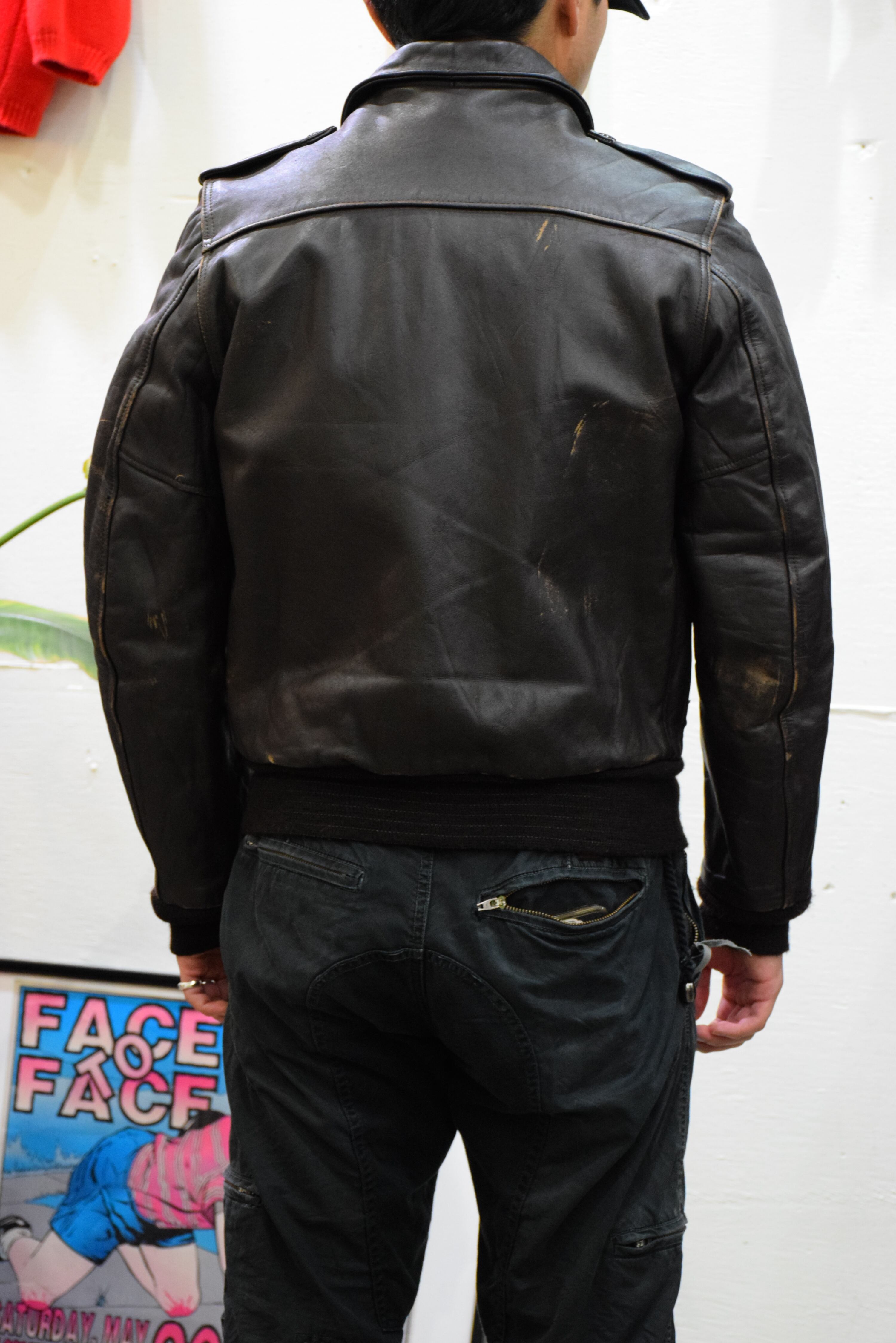 70s Schott A-2フライトレザージャケット メンズ38 ブラウン ショット