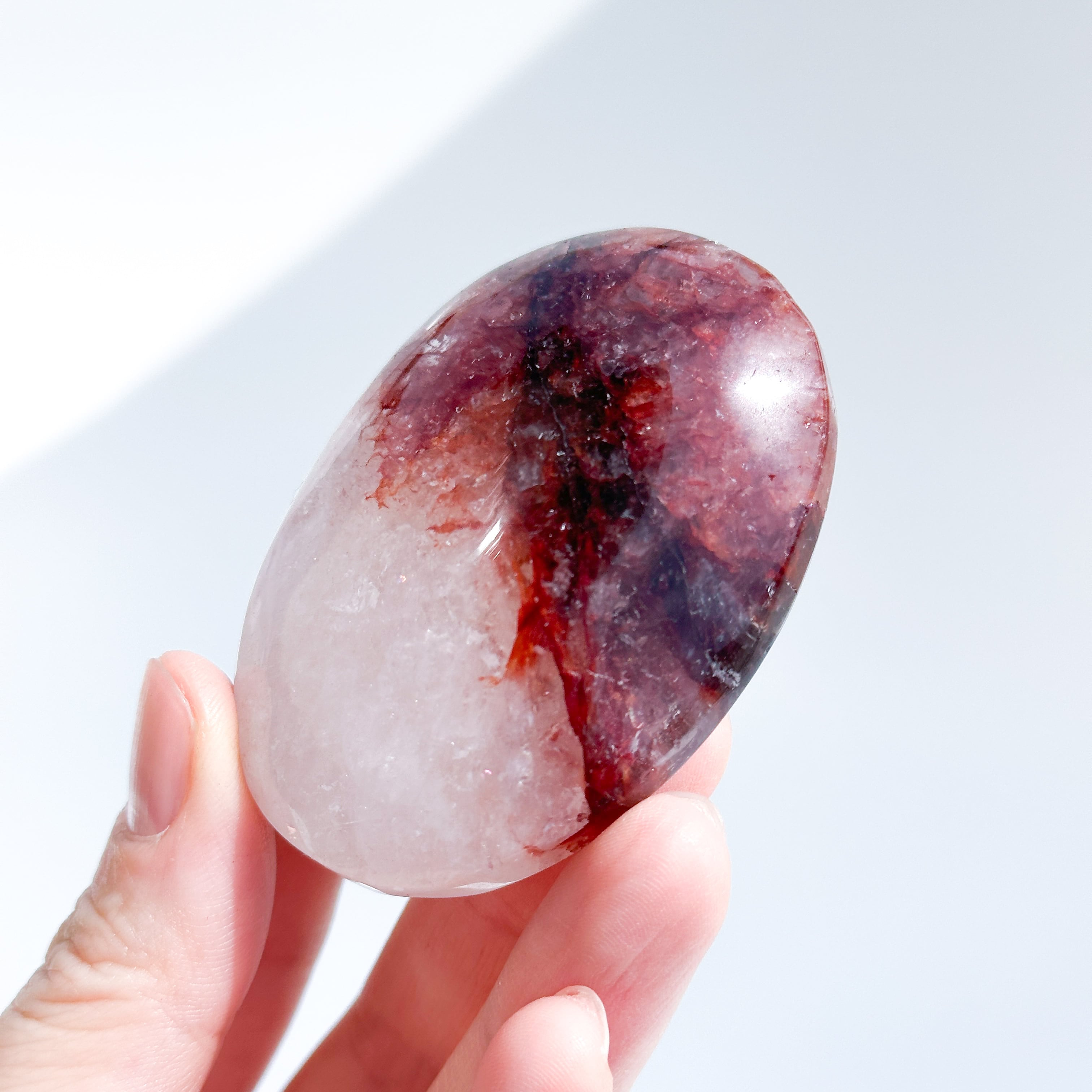 レッドヘマタイトクォーツ パームストーン32◇Red Hematite Quartz