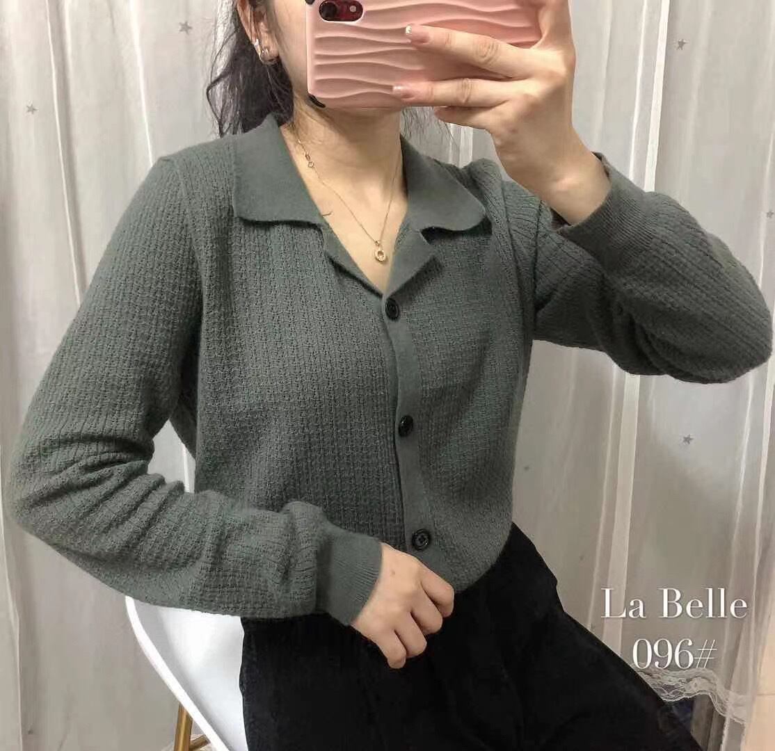 針抜きオープンカラーカーディガン