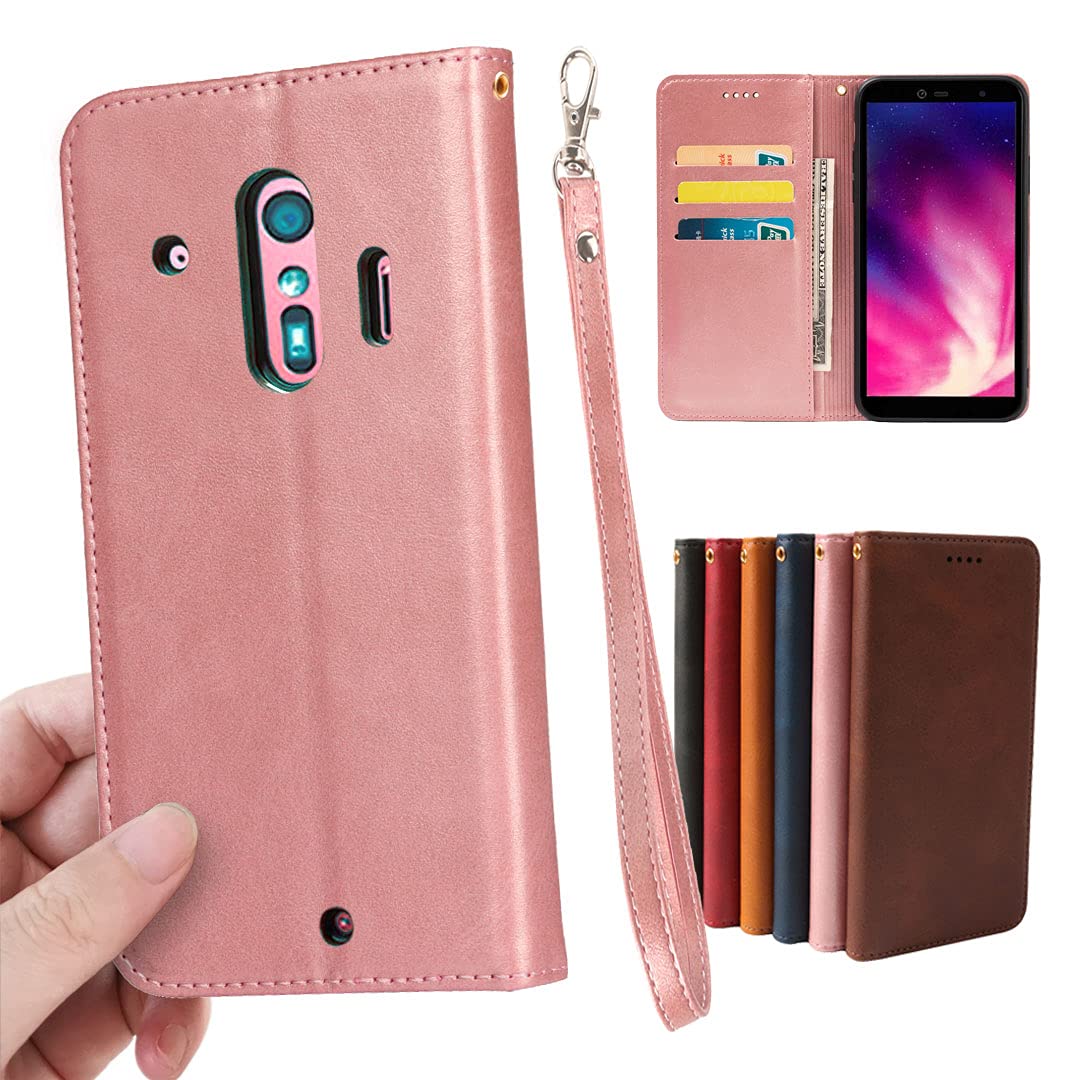 らくらくスマートフォン F-42A 手帳型ケース ストラップ同梱 F01L/F42A 手帳型ピンク
