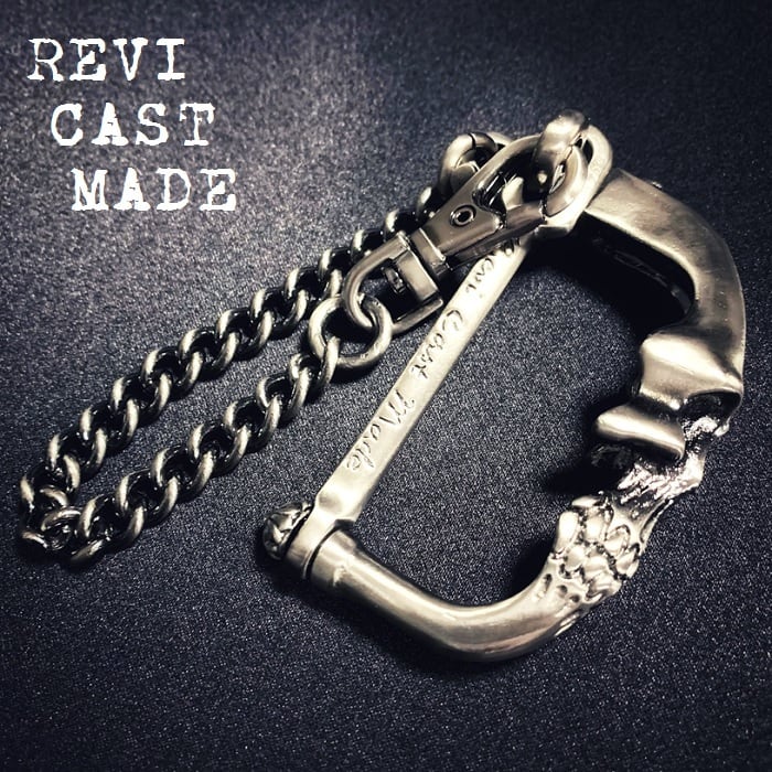 REVI CAST MADE レヴィキャストメイド「German Army Skull keyholder」キーリング キーチェーン カラビナ キーホルダー  スカル ドクロ 骸骨 シルバー ウォレットチェーン パンクロック PUNKROCK バイカー バンド メンズレディース ギフトラッピング無料  ステージ衣装 ...