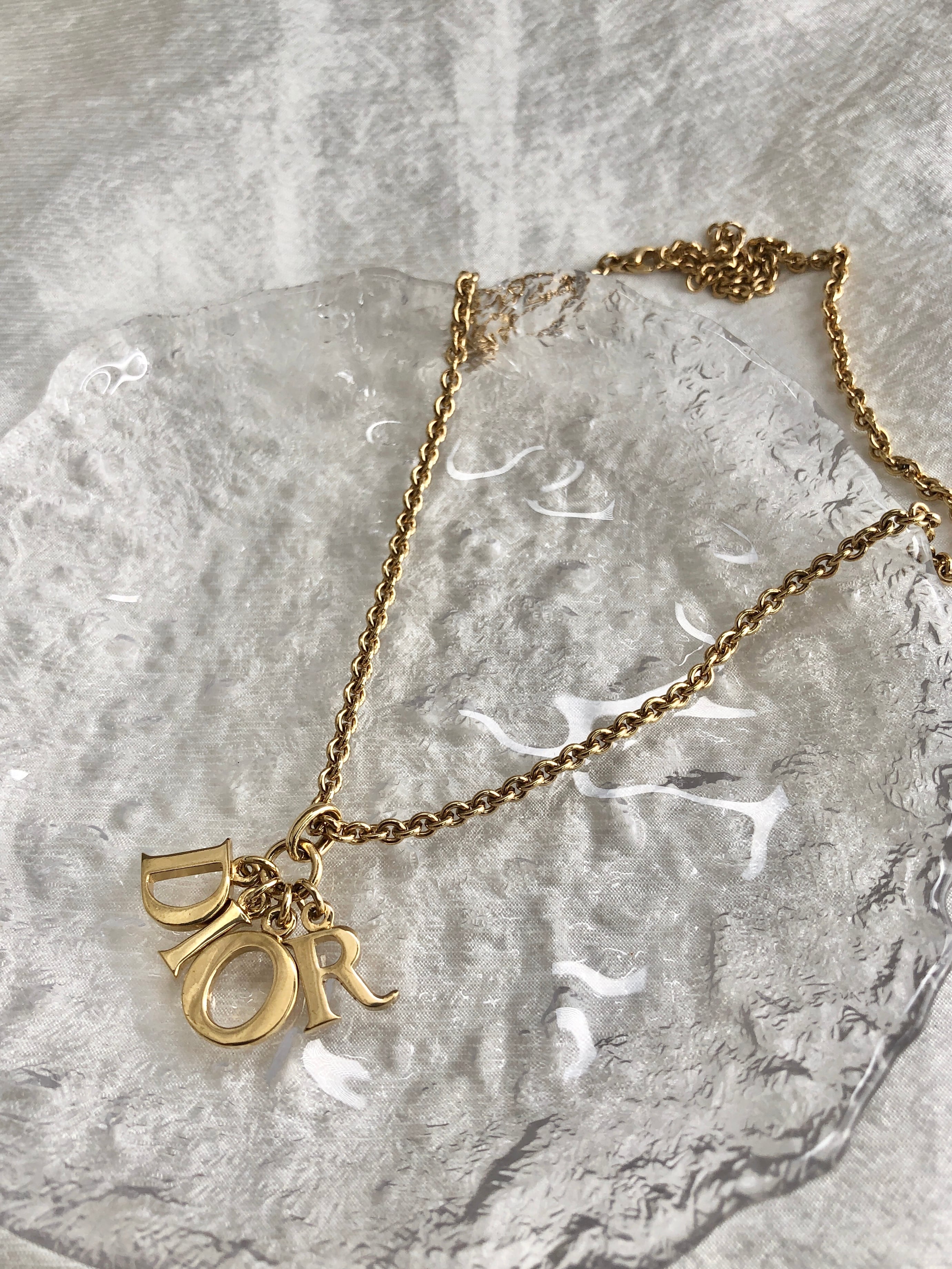 Christian Dior クリスチャン ディオール ネックレス シルバー ロゴチャーム vintage ヴィンテージ オールド z2uvgg