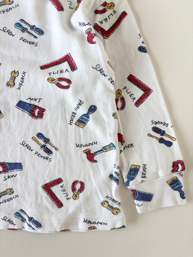 【2T相当・vintage】工具柄ハイネックtee