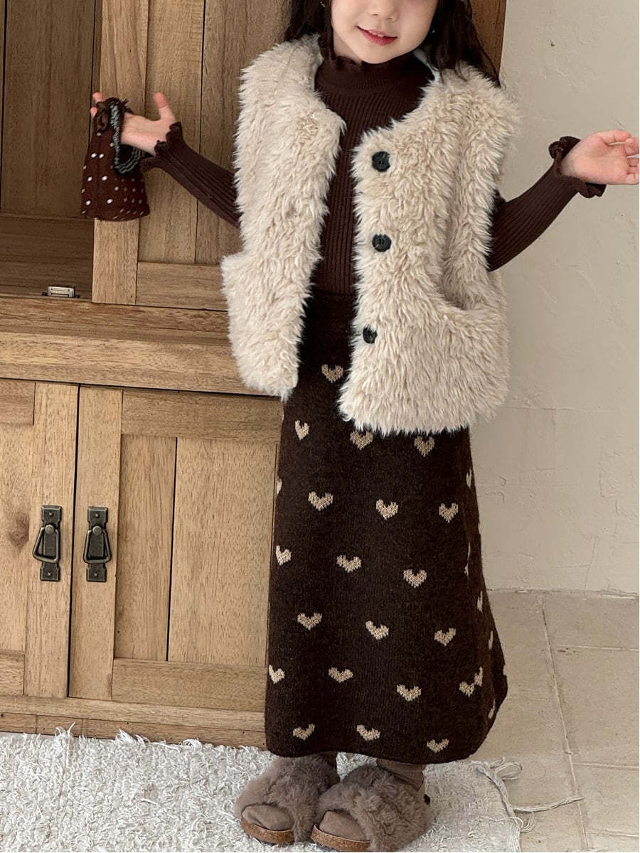 ハートニットロングスカート