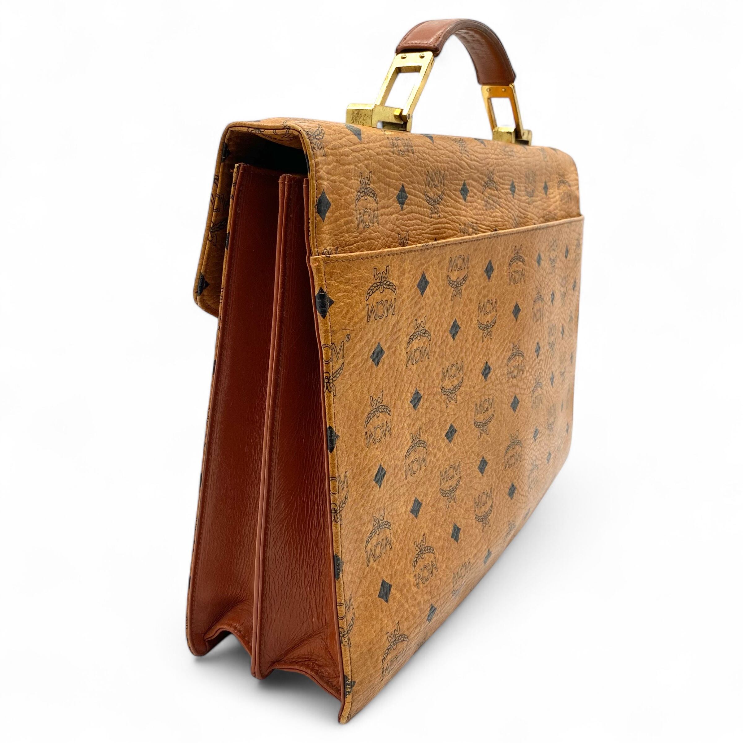 MCM Visetos Buiness Bag Cognac / エムシーエム ヴィセトス柄