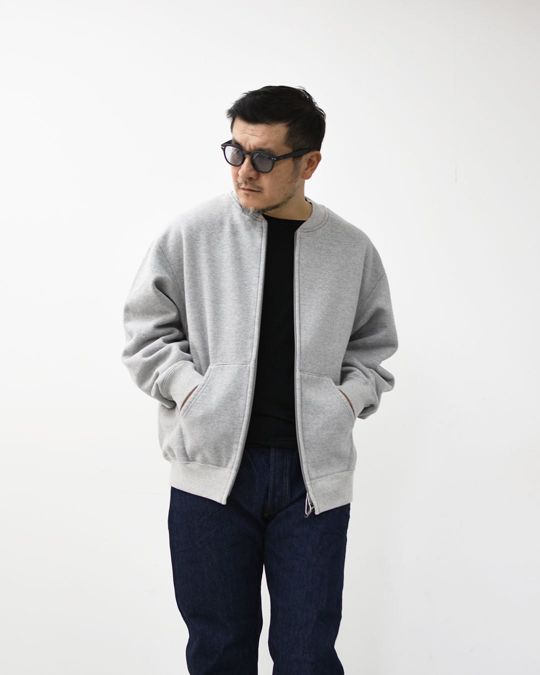orslow [オアスロウ] FRONT ZIP DENSELY KNIT SWEAT SHIRT [01-0042-02