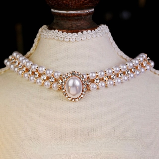 シンプル パール調ネックレス 1041