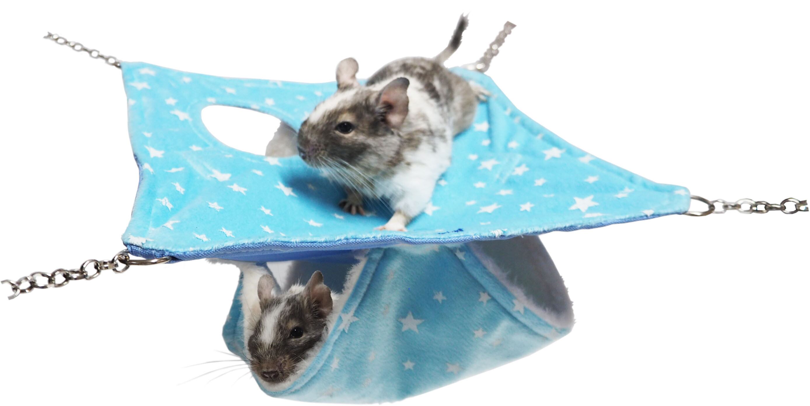 【小動物用品】スターツインハンモック　ピンク/ブルー