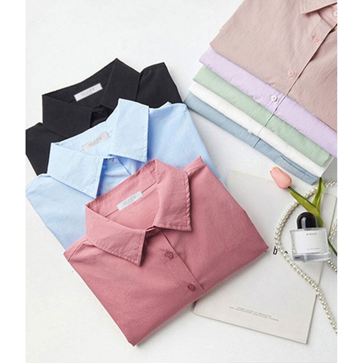 シャツ 長袖 オーバーサイズ レディース 春夏秋 韓国 シンプル 大人 きれいめ カジュアル 無地 トップス 羽織り 体型カバー ゆるシャツ ゆったり オフィスカジュアル 大人可愛い 大人女子