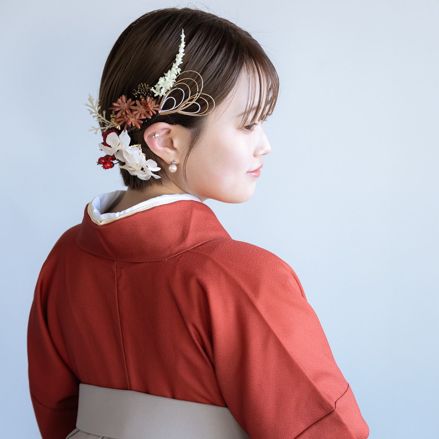 【ショートヘア でも失敗しない 卒業式 袴 髪飾り】水引き ヘッドドレス ベリーショート ショートボブ 成人式 振袖 和装 結婚式 前撮り 白無垢 色打掛 ハーフ成人式 小学校 卒業式 女の子 小学生 袴 卒園式 教員様 代々木 新宿 着付け 着物レンタル らふりじー C