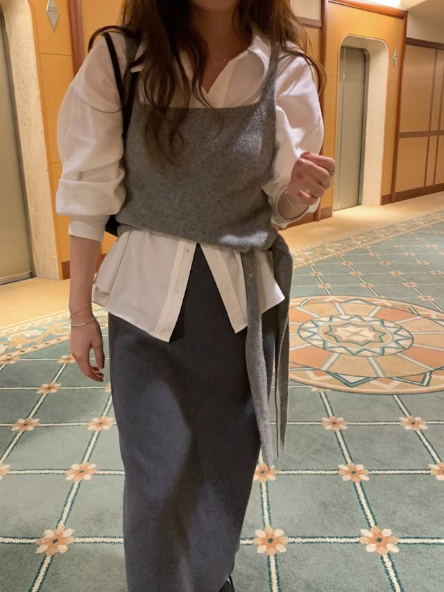 (予約) pretty young thing / Knotted knit vest 3color