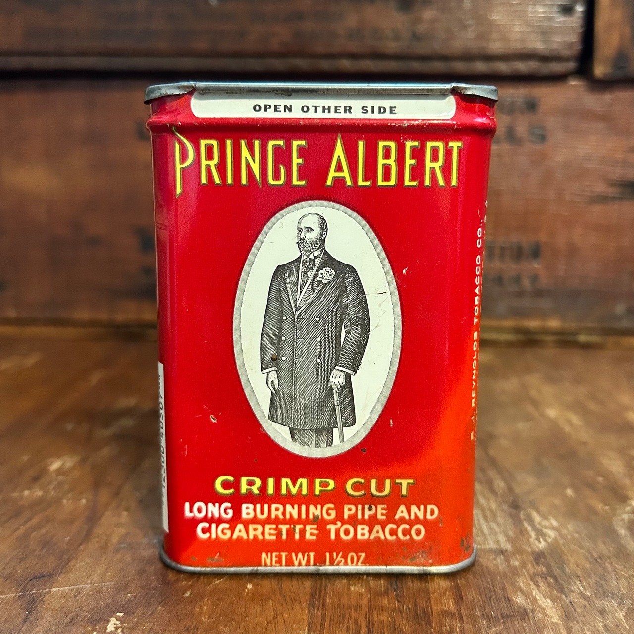 1960s–1980s プリンス・アルバート ヴィンテージ タバコ缶 PRINCE ALBERT CRIMP CUT Vintage Tobacco Tin T-803