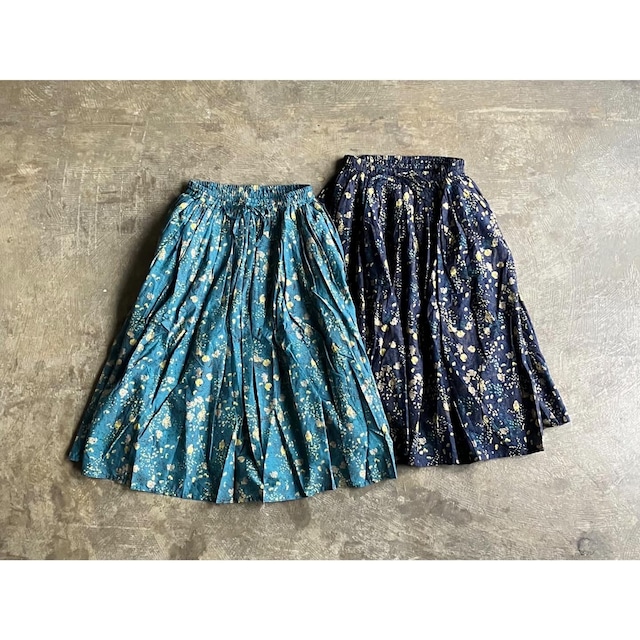 SOIL(ソイル) Cotton Voile Small Flower Print Gathered Skirt