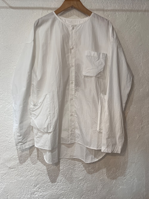 （g)グラム/タイプライタークロスパジャマシャツ　ホワイト
