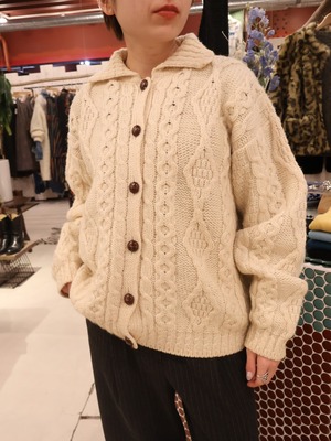 80s〜 L.L.Bean fisherman knit cardigan【1936】